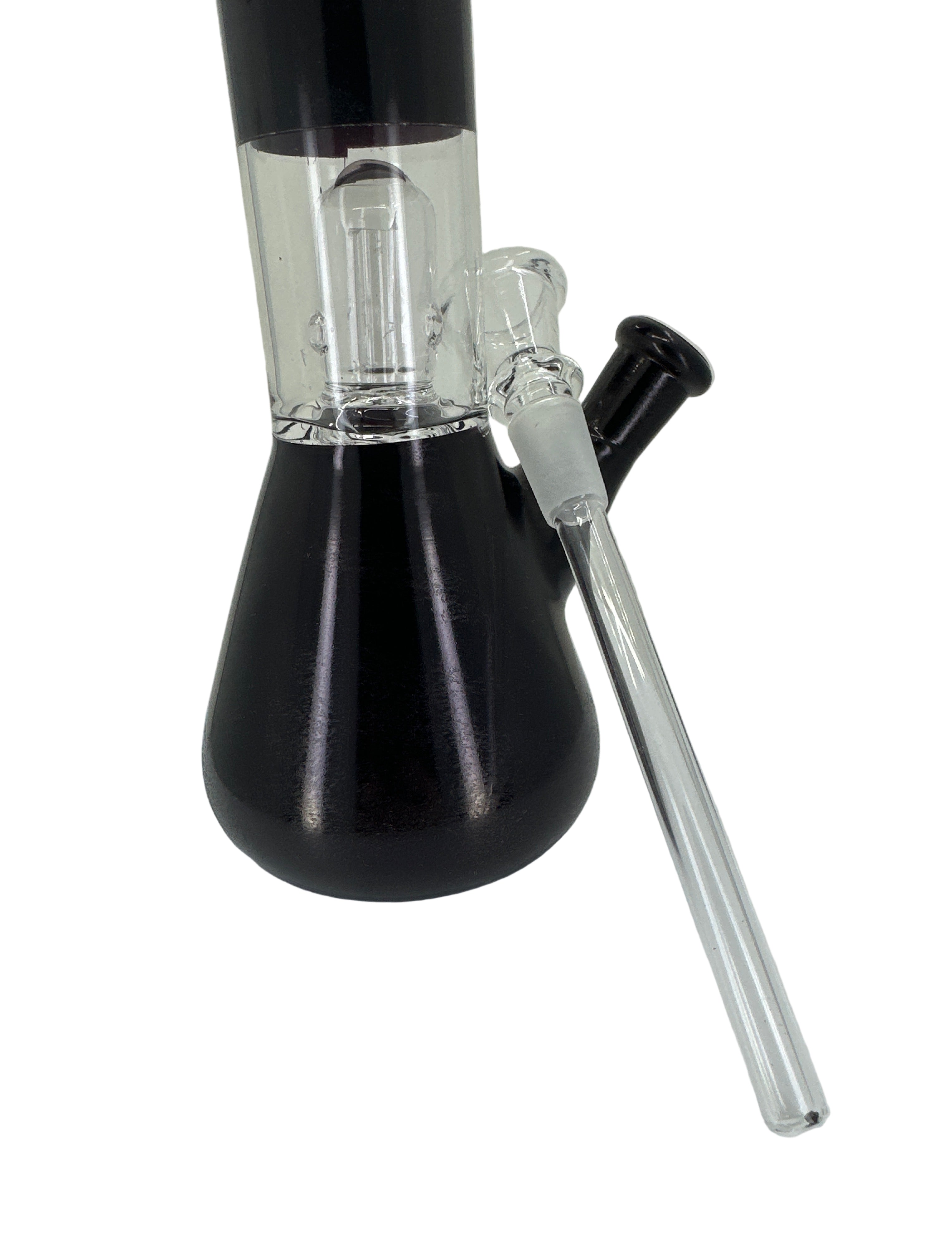 12 Inch Glass Bong - Black Sharkfin with Percolator