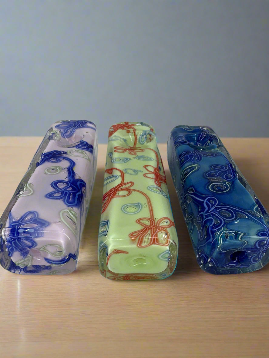 4 Inch Rectangular Glass Steamrollers