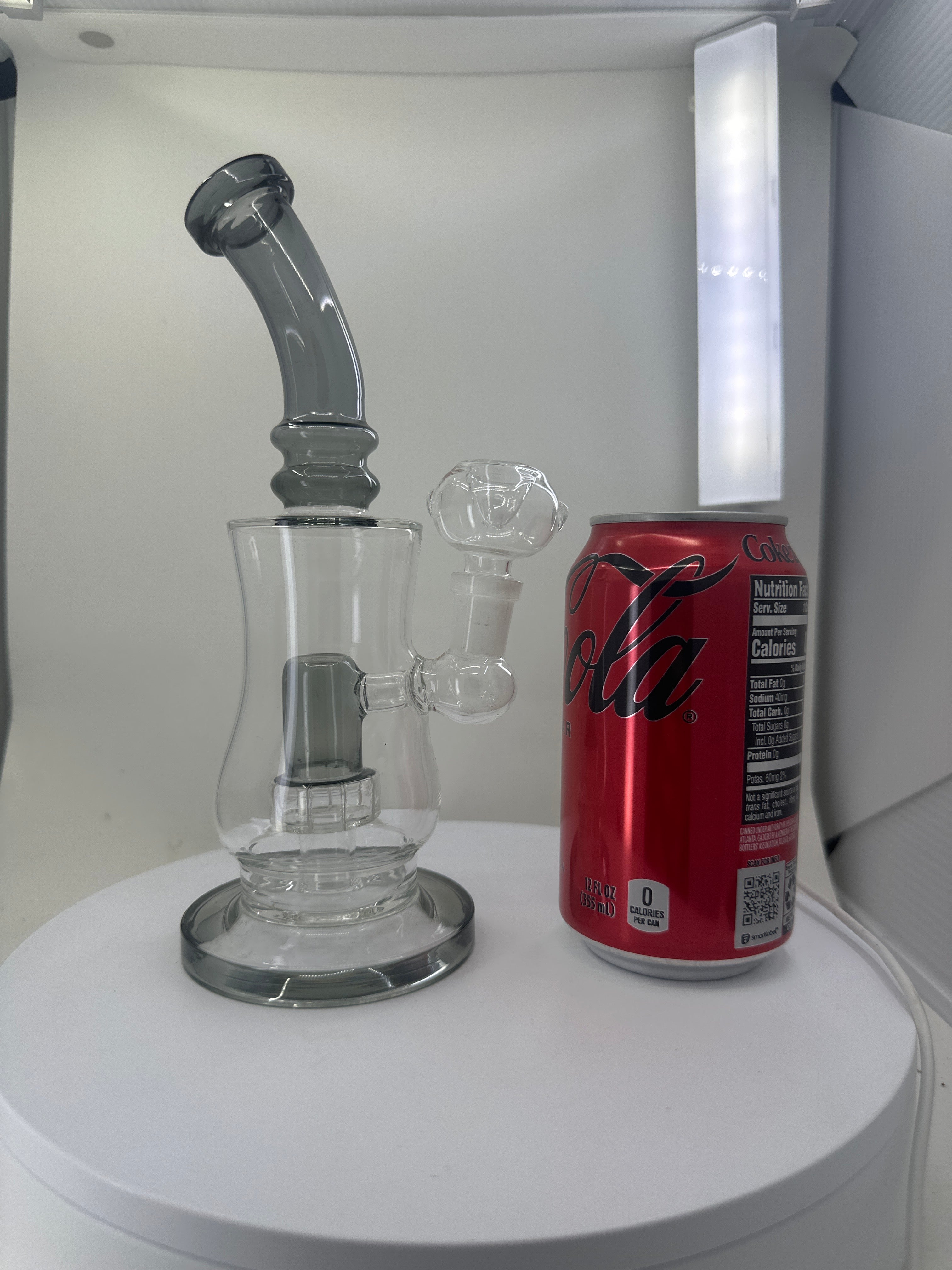 8 Inch Glass Bong with Smoked Stem