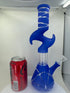 12 Inch Glass Bong - Blue Novelty Neck with Percolator