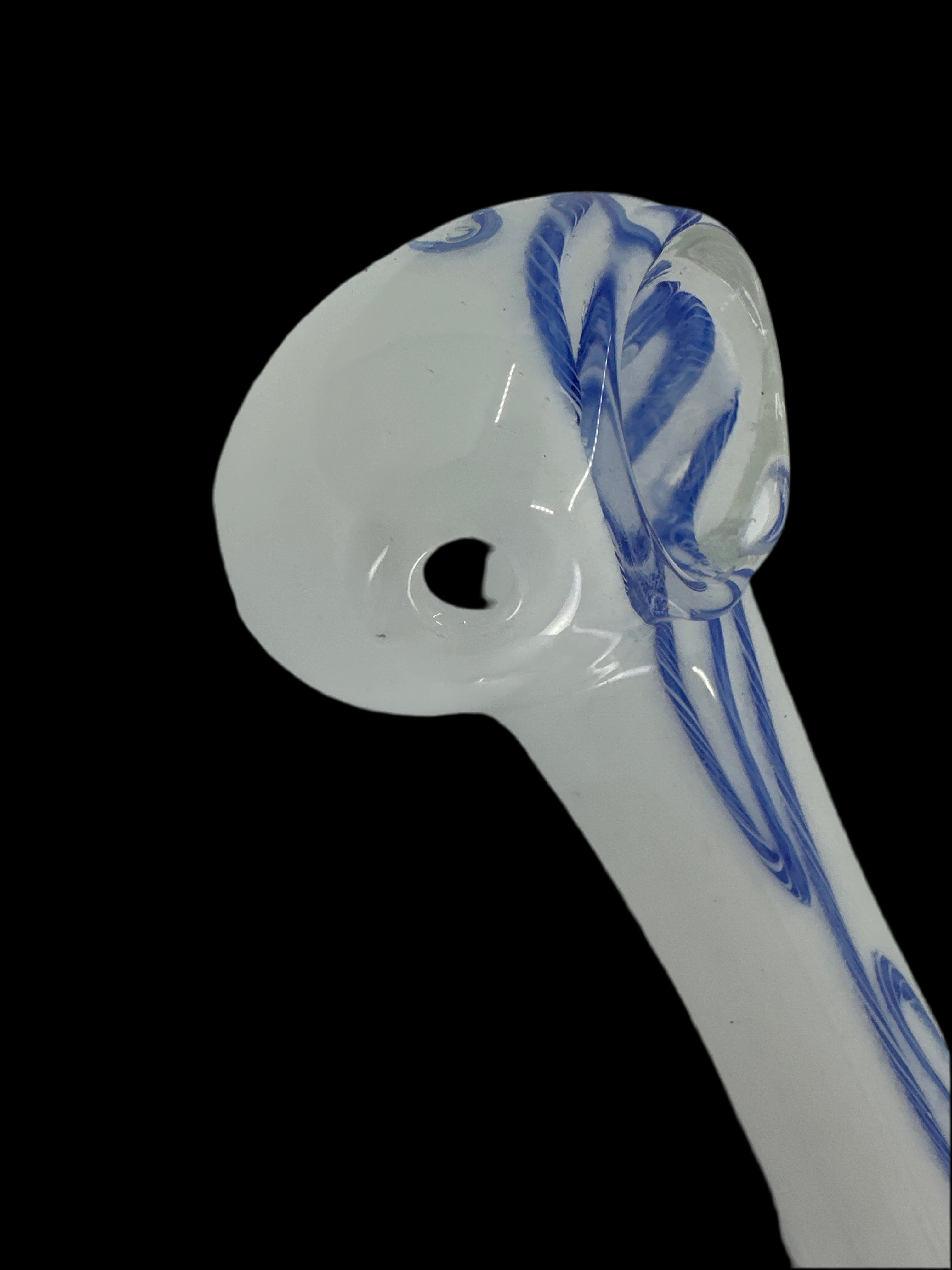 4 Inch Glass Spoon Pipe - Blue Loops