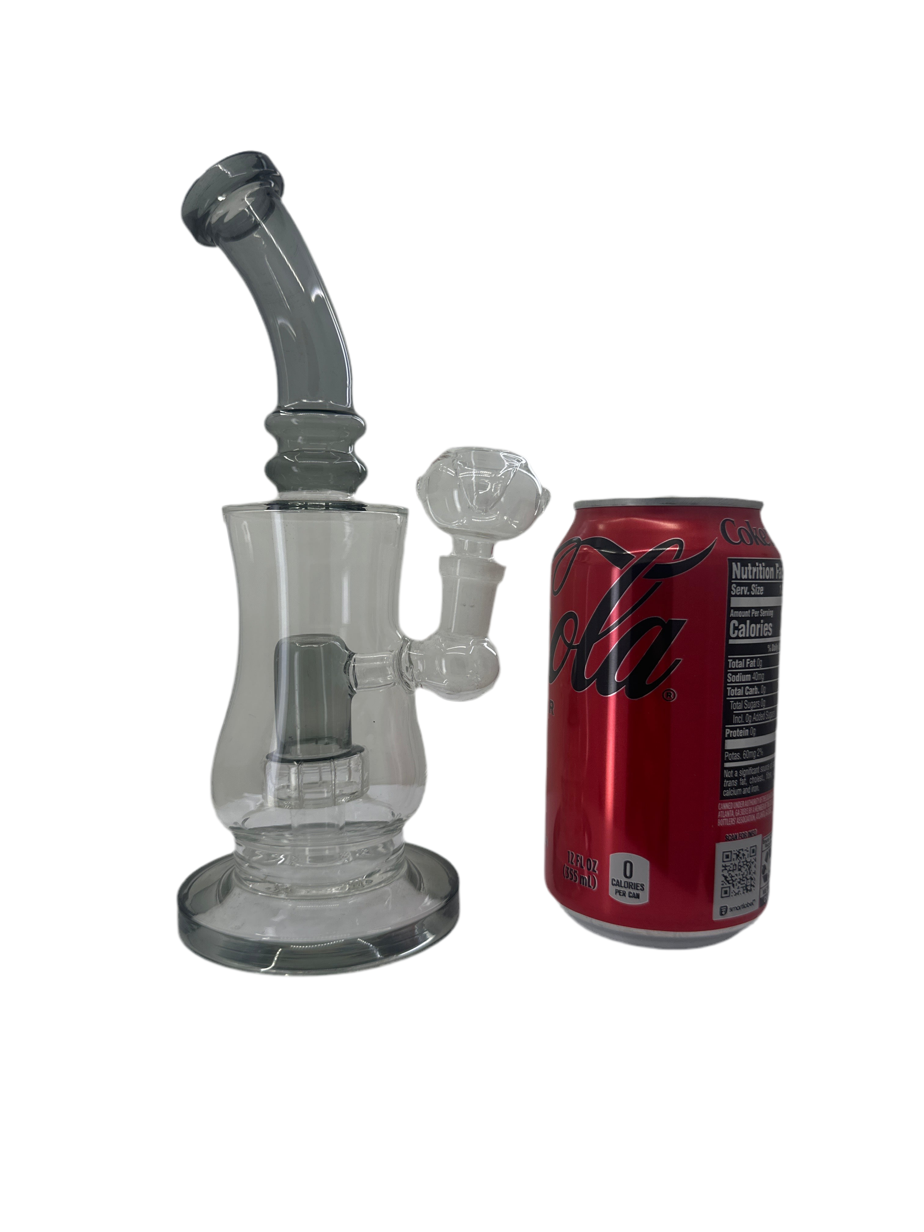 8 Inch Glass Bong with Smoked Stem