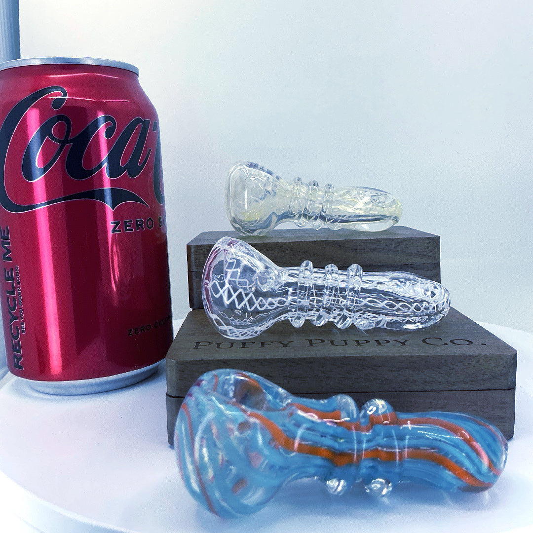 3 Inch Glass Spoon Pipe - with cooling lugs