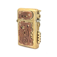 Vintage kerosene brass lighter with auto lighting feature.