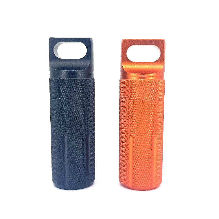 Premium black and orange smell proof stash jar.