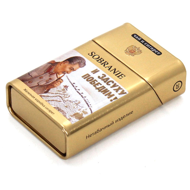Joint cigarette case with soviet-style cigarette box.