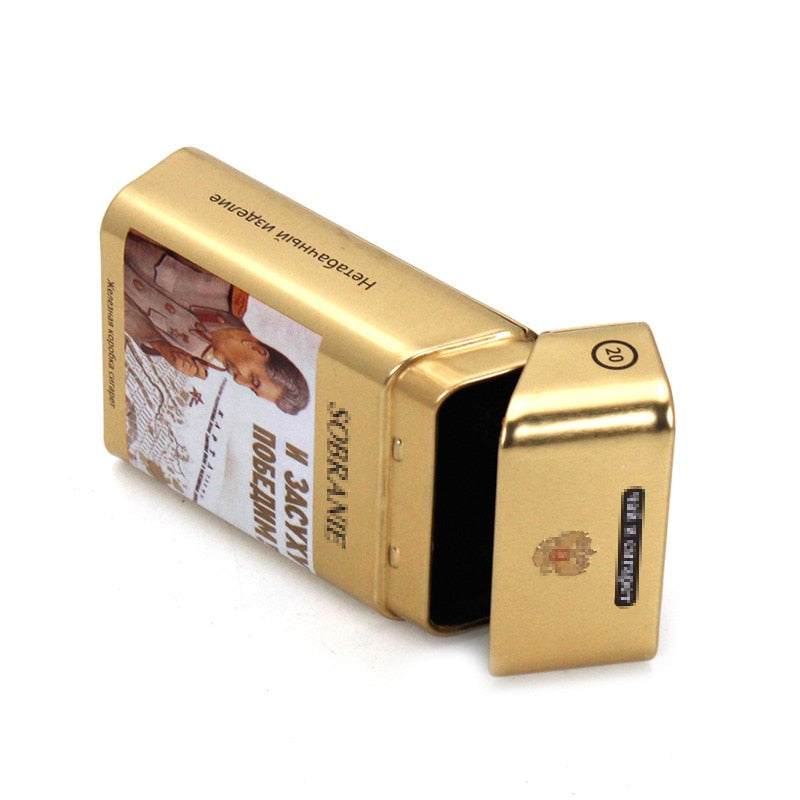 Joint cigarette case with soviet-style cigarette box.