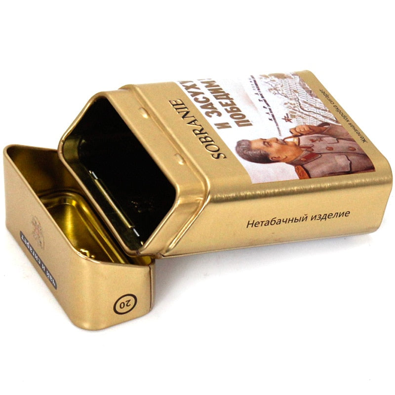 Joint cigarette case with soviet-style cigarette box.