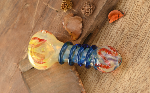4 Inch Glass Spoon Pipe - Cosmic Spiral