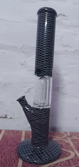 12 Inch Glass Bong - Black with Percolator