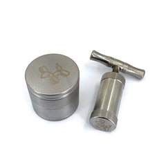 The steel series grinder and pollen press set for weed.
