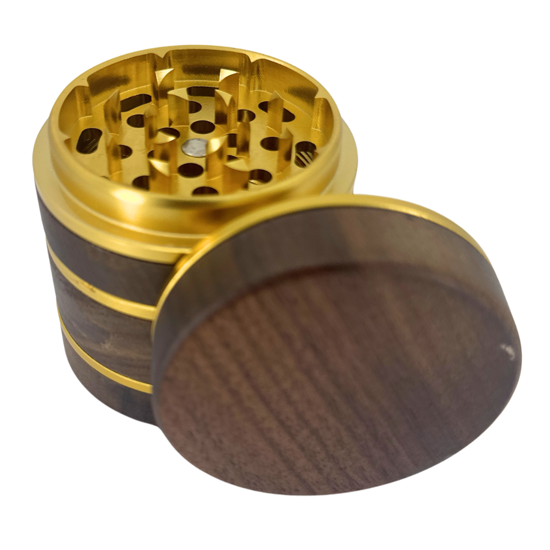 4 piece walnut gold grinder