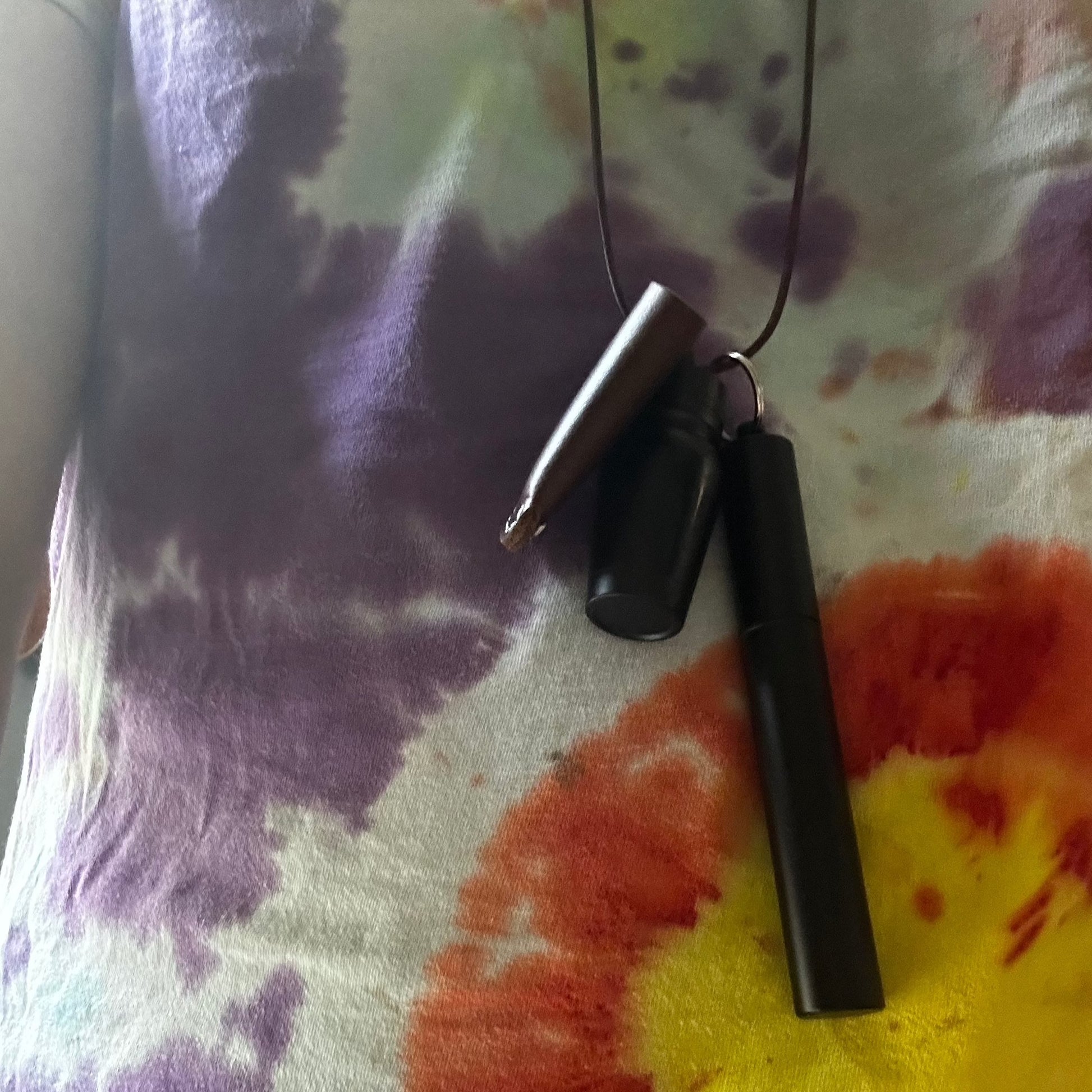Custom wooden one hitter dugout, chillum, festival special stash jar and leather neck pouch set.