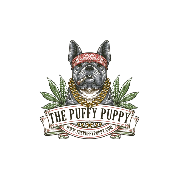 The Puffy Puppy logo print.