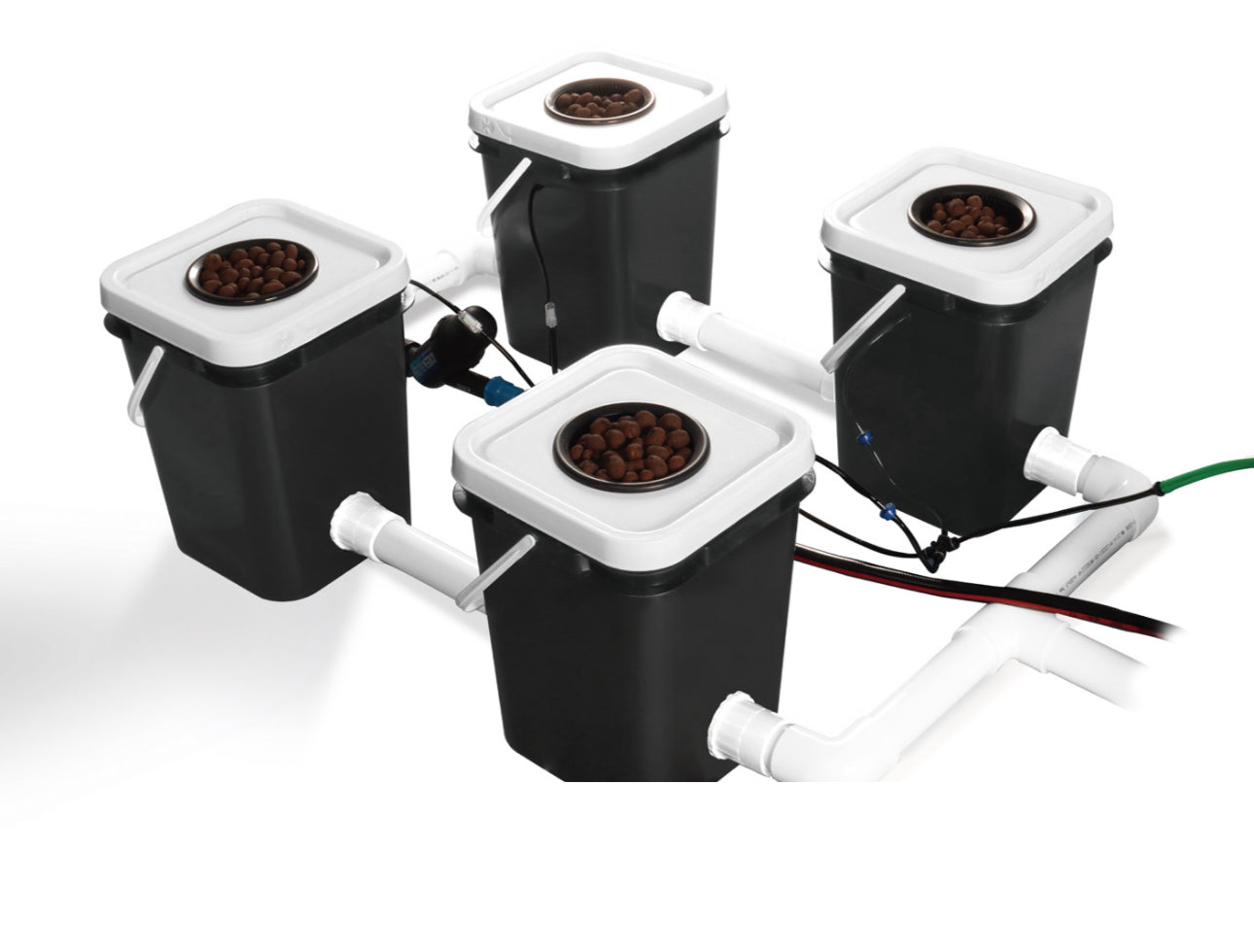 Deep water culture rDWC full four site hydroponic system.
