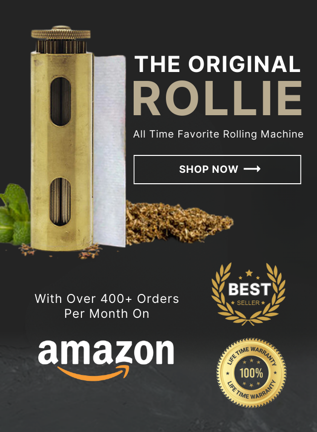 A rolling machine banner for weed and joints with lifetime warranty.