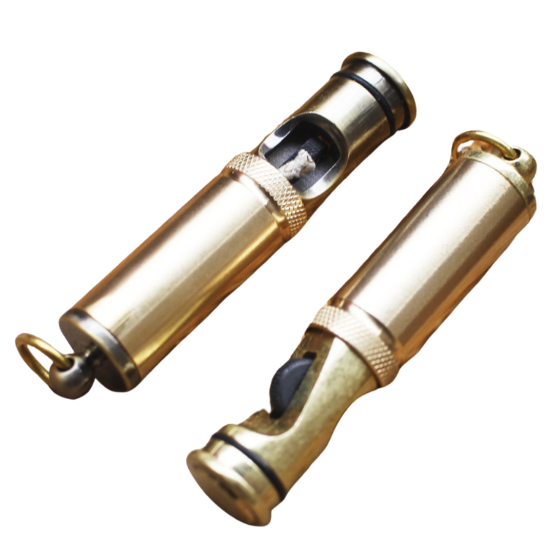 Two copper brass kerosene trench lighters