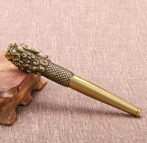 The Dragon Brass Cigarette Holder - Exquisite Carvings, Premium Quality
