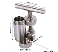 Pollen press with heavy duty stainless steel parts.