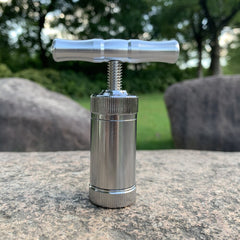 Pollen press made with heavy duty stainless steel.
