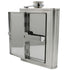 A stainless steel whiskey flask cigarette case.