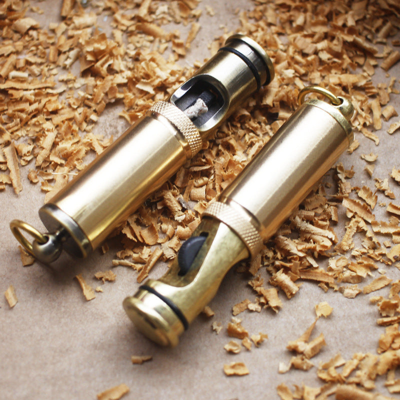 Two copper brass kerosene trench lighters.