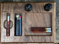 Custom Engraved Walnut Desk Station for One Hitter